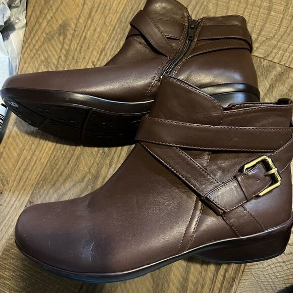 Naturalizer Brown Leather Booties Size 8.5 - Picture 8 of 14